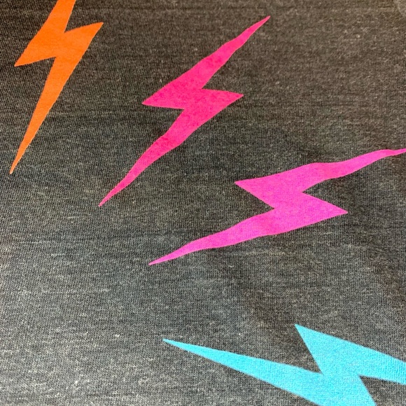Rare Aviator Nation Neon Rainbow Lightning Bolt Tee, size XS - Picture 4 of 8